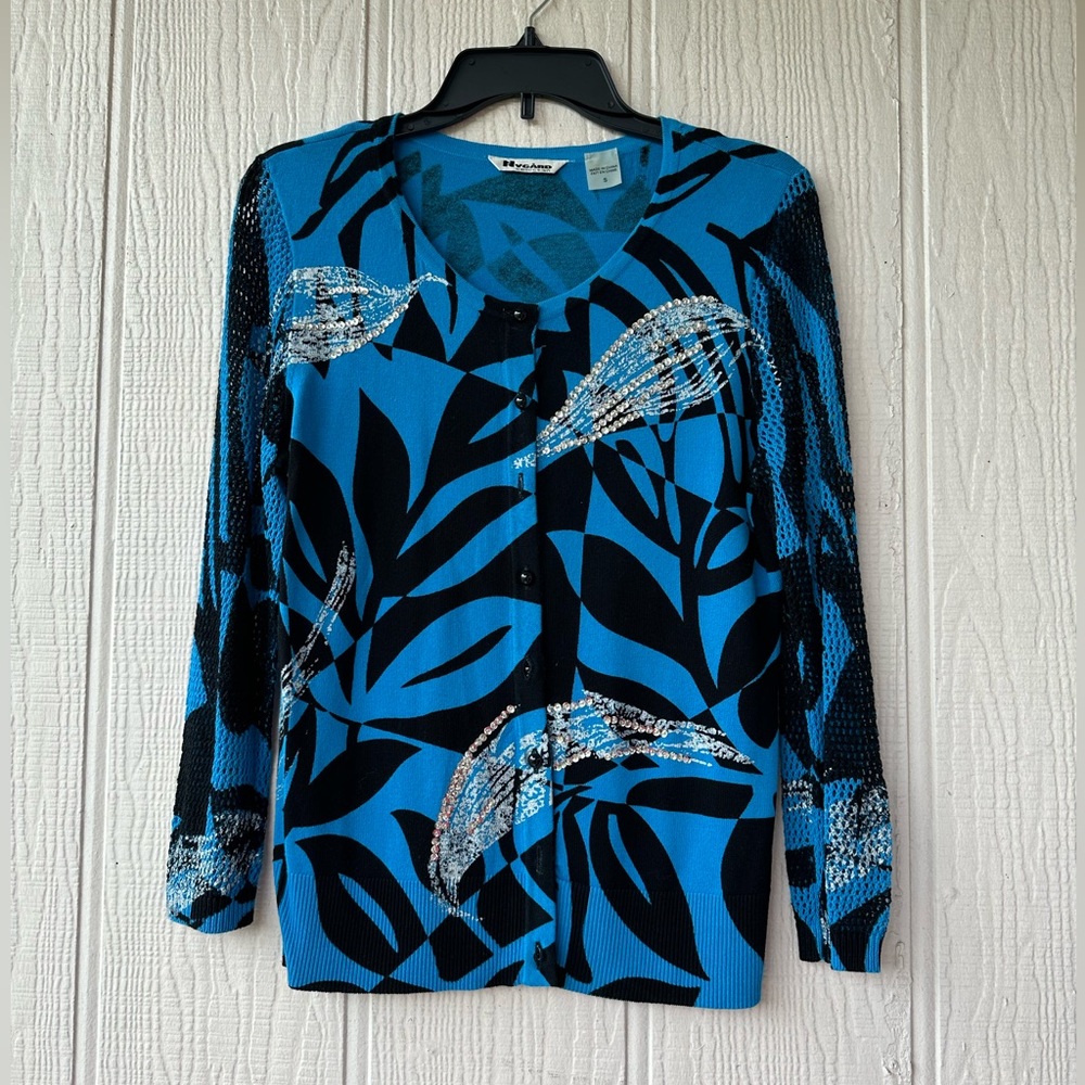 Nygard Collection Sequin Embellished Cardigan